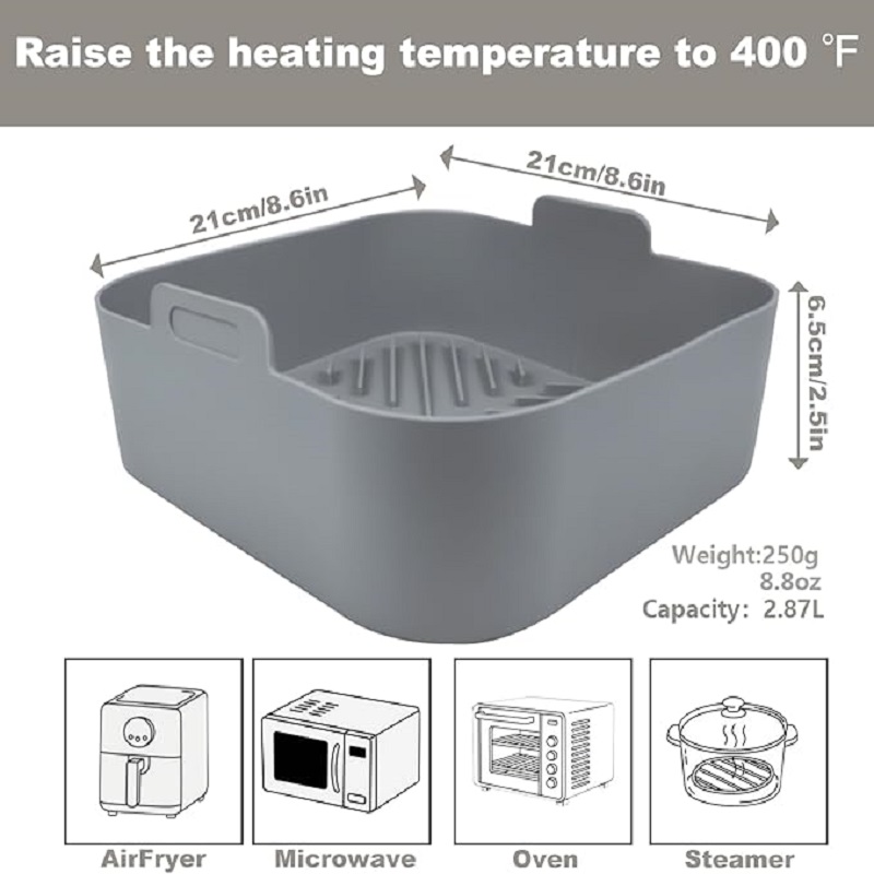 Air Fryer Silicone Pot Liner - Pelapis Silikon Anti Lengket untuk Air