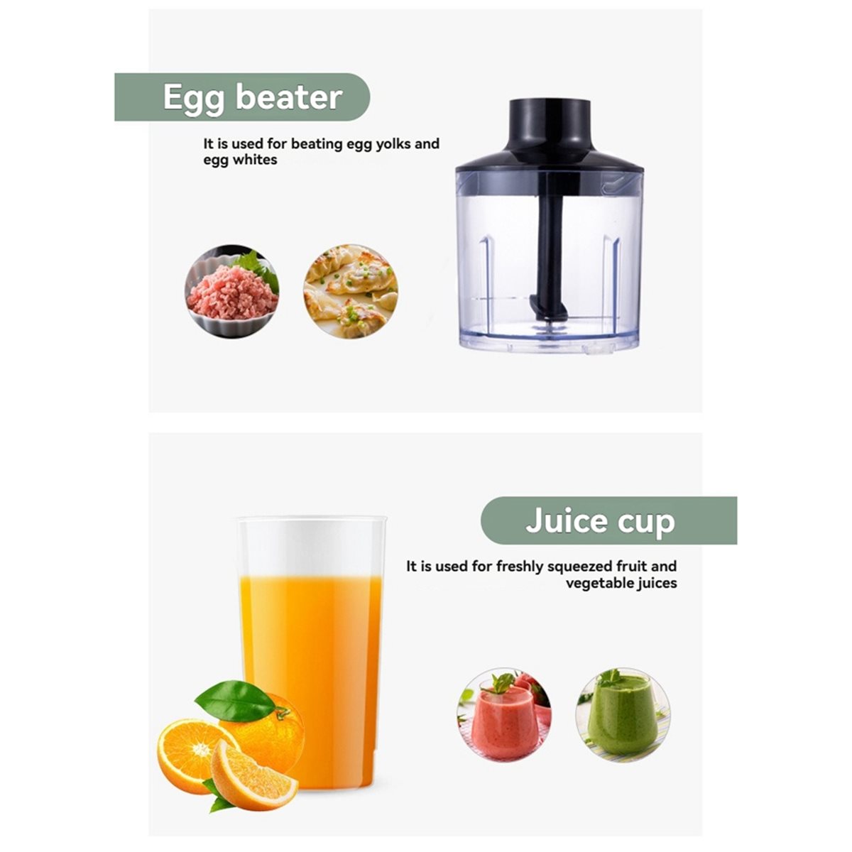 Immersion Hand Blender Set - wilwill Blender Tangan Elektrik 5 in