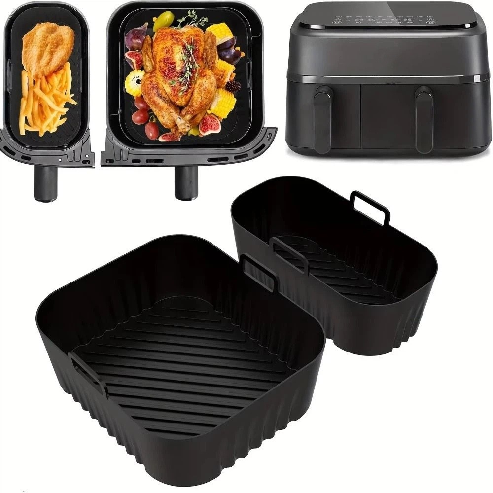 Air Fryer Silicone Pot Liner - Cetakan Silikon Persegi Panjang Anti Lengket