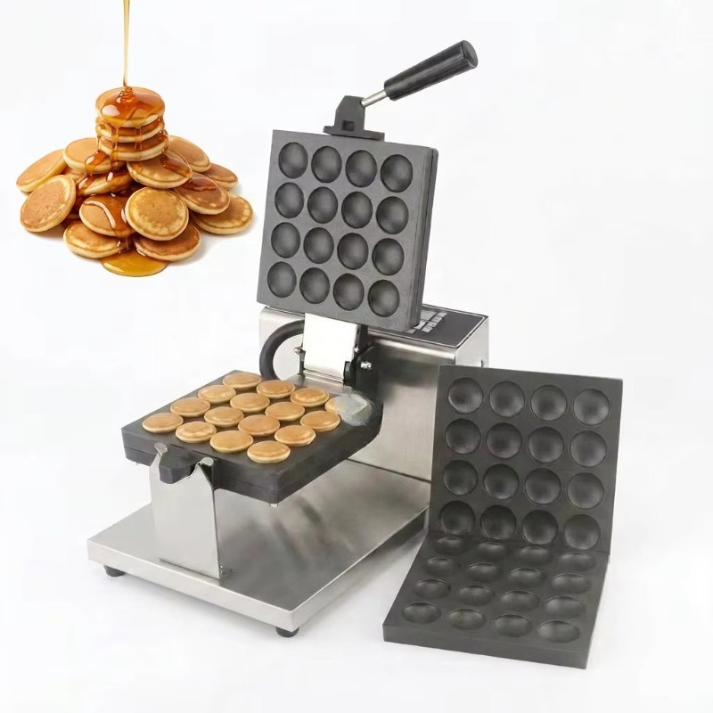 Mini Waffle Maker Machine - Mesin Poffertjes Anti Lengket 16 Lubang,