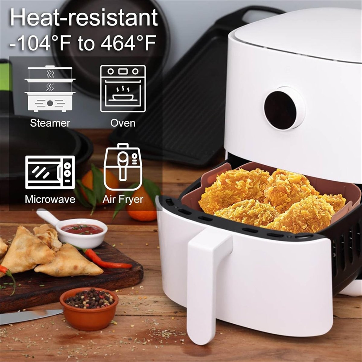 Air Fryer Silicone Pot Liner - M10K 3 Buah Alas Silikon Penggorengan