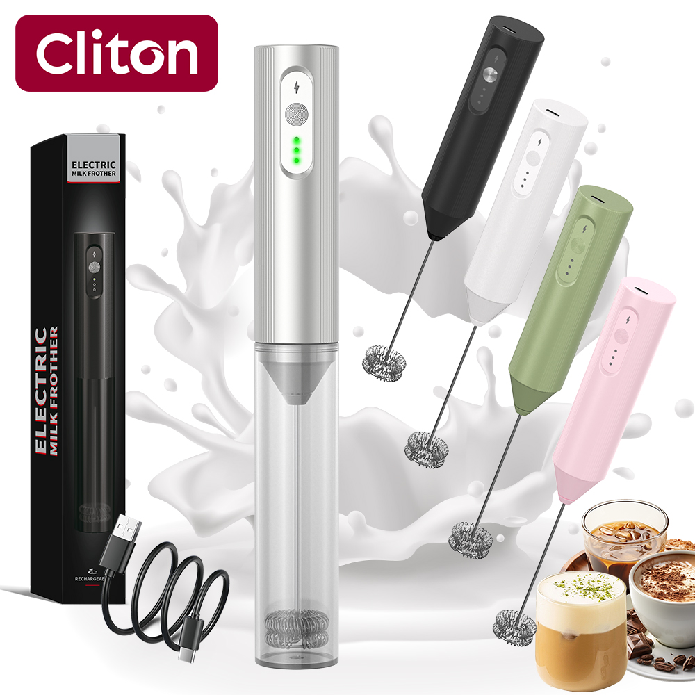 Electric Milk Frother Handheld - Cliton Pengocok Susu Elektrik 3-Kecepatan yang