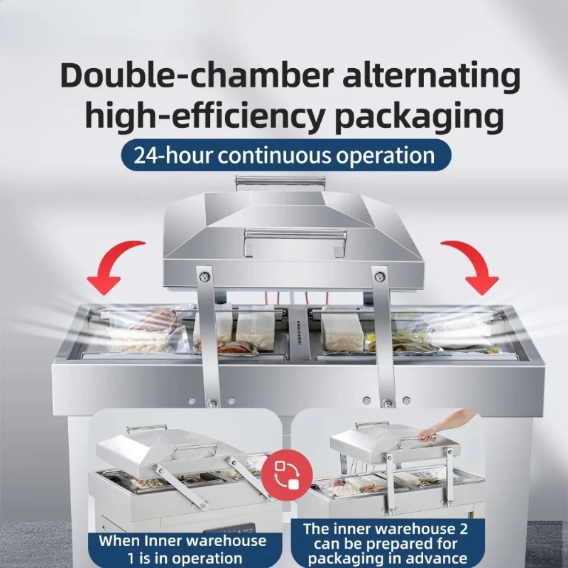 Food Vacuum Sealer Machine - Mesin Vakum Dua Ruang Besar Komersial