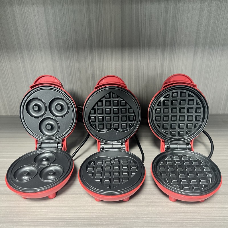 Mini Waffle Maker Machine - Pembuat Waffle Mini Multifungsi Bentuk Hati,