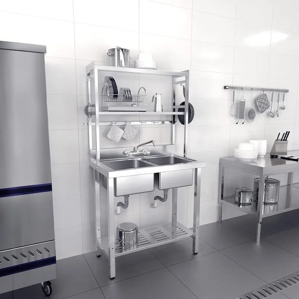 Laundry - 67 Wastafel Komersial Stainless Steel Dua