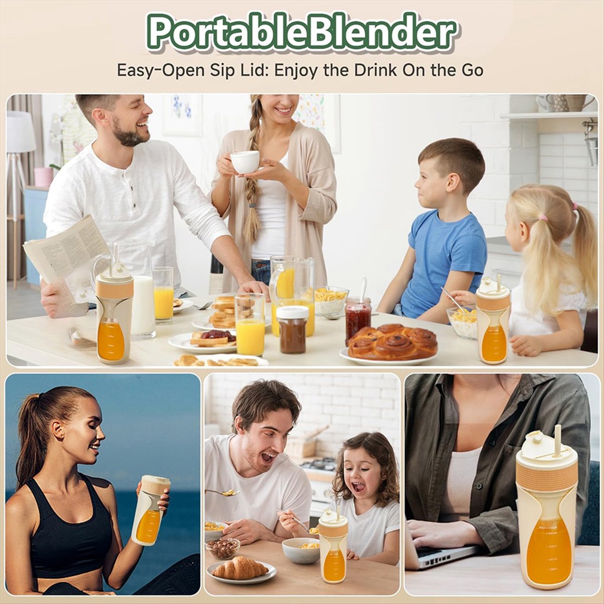 Portable Blender Usb Rechargeable - Cangkir Blender Portabel 450ml Blender Multi-Fungsi