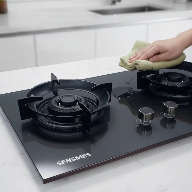 Kitchen Appliances - Panel Kaca Tempered Hitam 2 Tungku