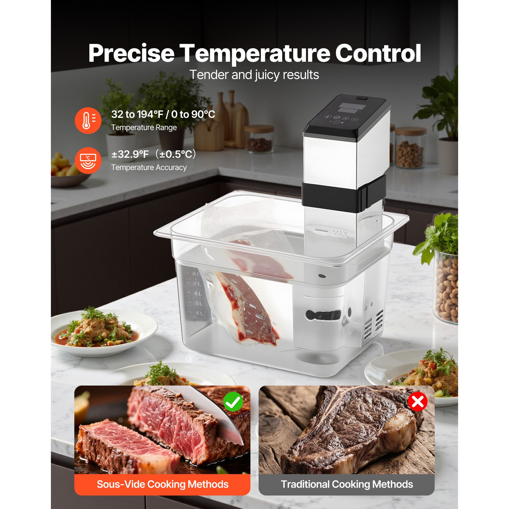1500W Sous Vide untuk Pemasak  - Digital Sous Vide Precision Cooker ulasan dan harga