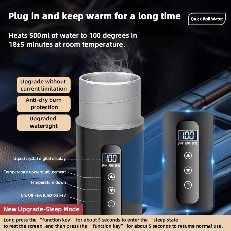 Cangkir Pemanas Mobil 12V 24V  - Electric Kettle Temperature Control ulasan dan harga