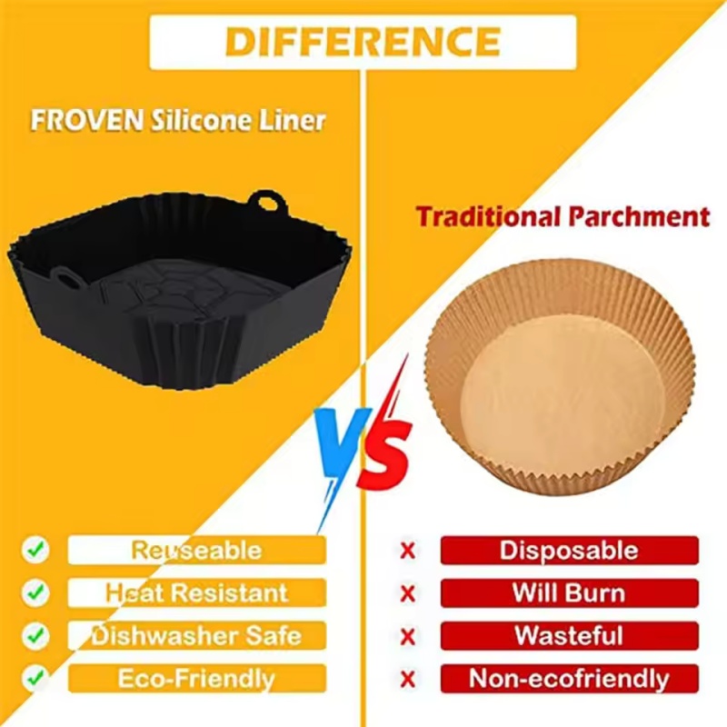 1 Buah Baki Panci Penggorengan - Air Fryer Silicone Pot Liner ulasan dan harga